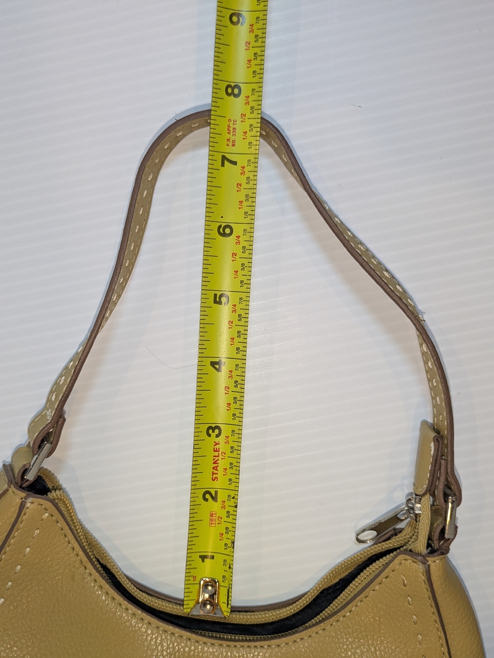 Tommy Hilfiger Mustard Yellow Pebbled Faux Leather Mini Shoulder Bag Y2K - Picture 11 of 12